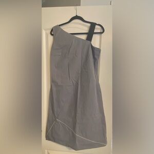 Chic One-Shoulder Gray Dress